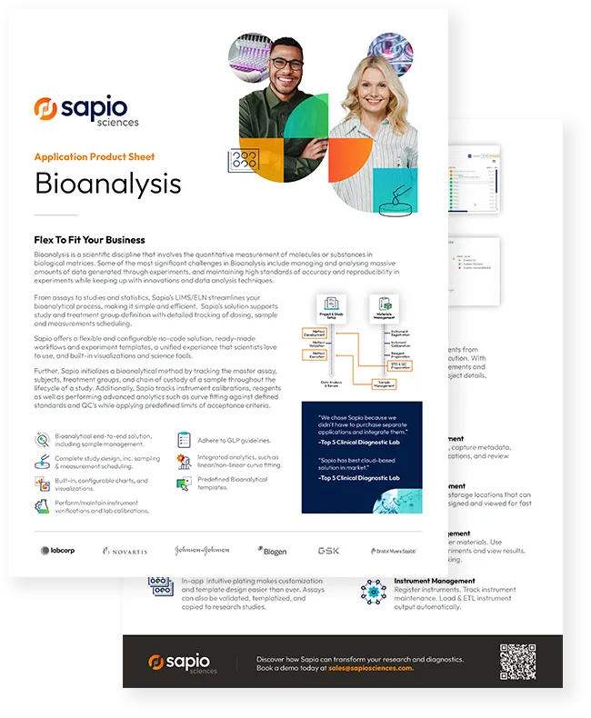 bioanalysis application sheet