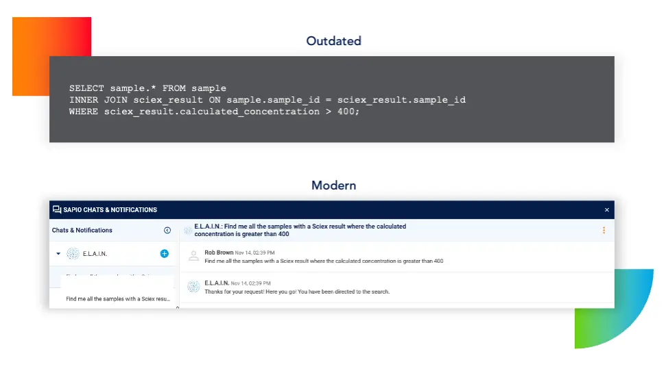 lims eln ai chat query