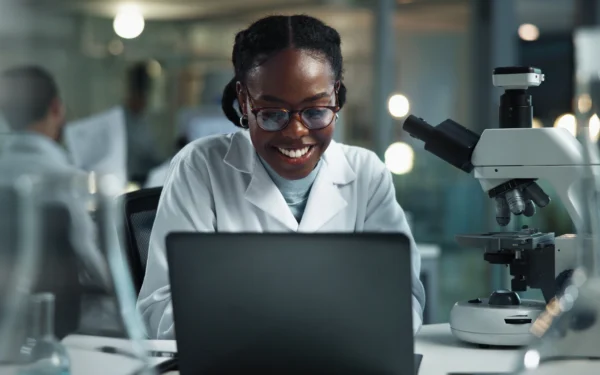 Scientist using the best electronic lab notebook