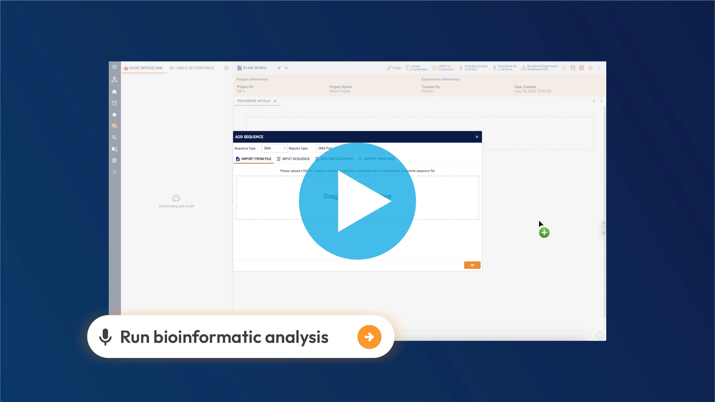 sapio usecase screens bioinformatic analysis