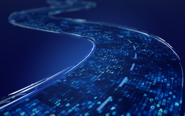 digital road digital code road concept 3d illustration